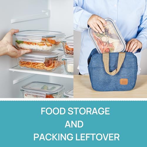 Vtopmart 5 Pack 35oz Glass Food Storage Containers with Lids, Grey - Image 5