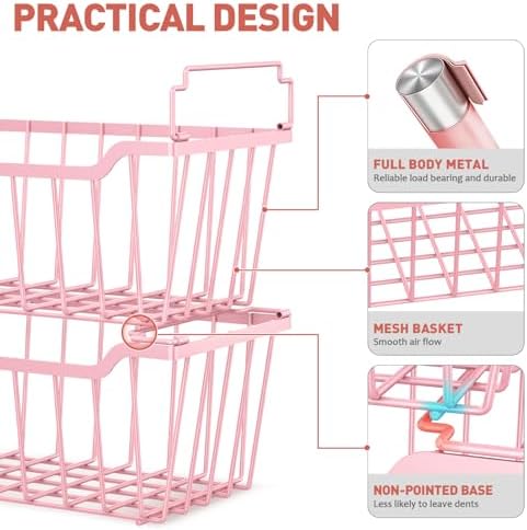 Goovilla Freezer Organizer Bins for 5-7 Cu.FT Chest Freezer, 8 Pack Pink - Image 2