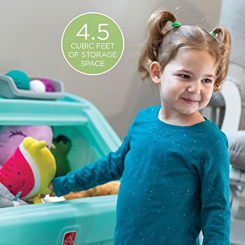 Step2 2-in-1 Toy Box & Art Lid, Kids Toy Storage Bin & Organizer, Easel & Chest in One, Made of Durable Plastic, For Toddlers 2+ Years Old, Mint - Image 4
