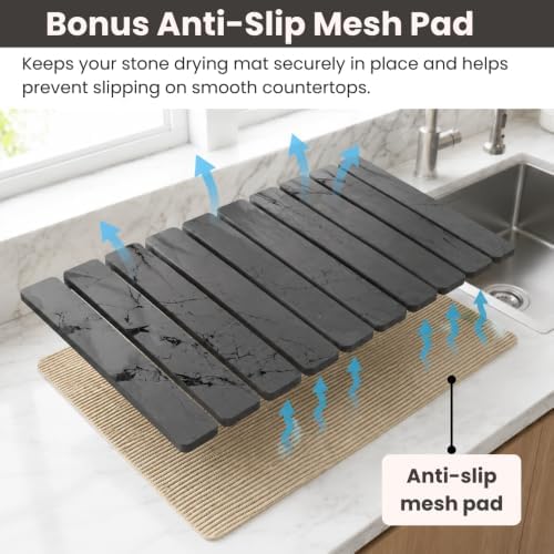 Large Stone Drying Mat for Kitchen Counter | Foldable Kitchen Pad - Image 4