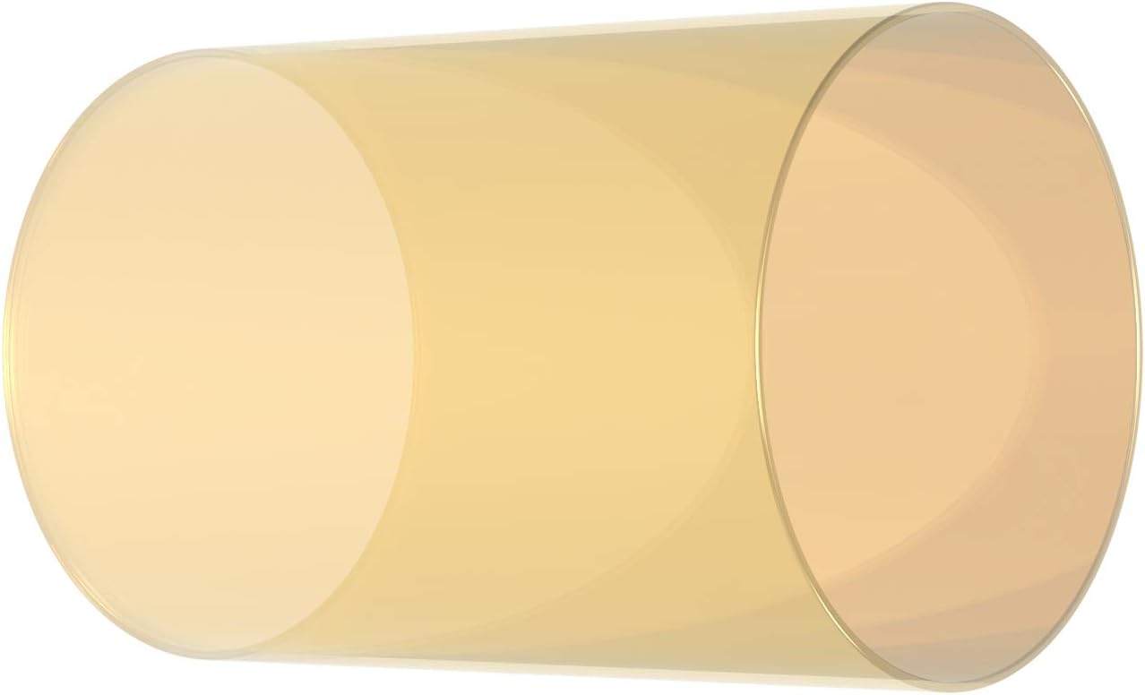 Electroplated Glass Hurricane Mirror Effect Cylinder Candle Holder Bottomless Glass Sleeve Lamp Shade Replacement (Gold,4X8)