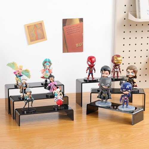 ANDGOO 6 Pcs Acrylic Display Risers, 2 Set(7.9”L-8.3”L-8.7”L), Black - Image 7