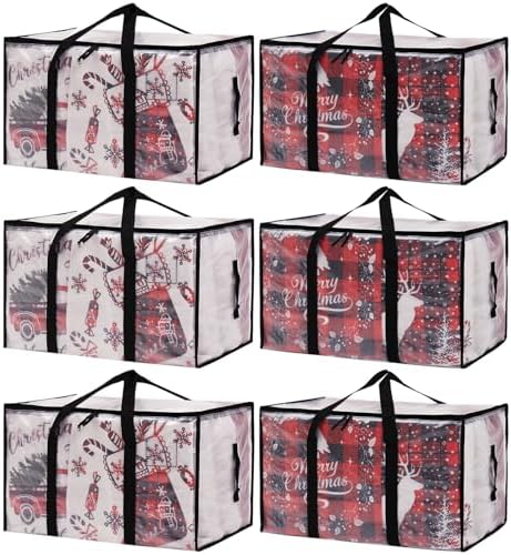 Moving Bags Heavy Duty Extra Large, Alternative for Moving Boxes & Moving Supplies,Clear Storage Bins with Lids, Plastic Packing Tote, Storage Bags for Clothes with Handles & Zippers(Clear, 6 Pack) by Unknown