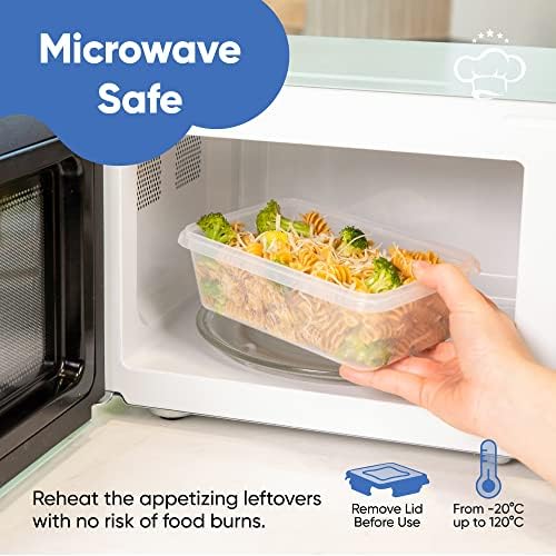 Chef's Path 32 Piece Airtight Food Storage Containers with Easy Snap Lids, 16 Containers and Lids, Stackable Kitchen and Pantry Canisters for Meal Prep and Food Storage - Transparent - Image 4