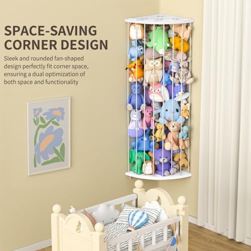 Jtksfcl Stuffed Animal Storage, Corner Stuffed Toy Shelf for Kids Room - Image 3