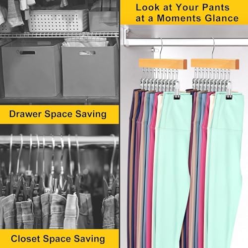Legging Organizer for Closet, Pants Hangers with Clips - Image 2