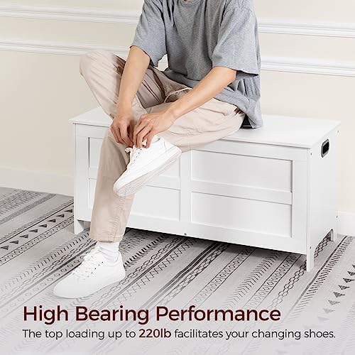 MAHANCRIS Storage Bench, 39.4" Storage Chest, Toy Box with Safety Hinges - Image 6