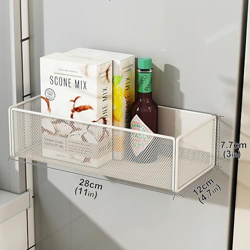 Magnetic Shelf Fridge Basket Bin for Washer Dryer Locker Whiteboard Cabinet - Image 4