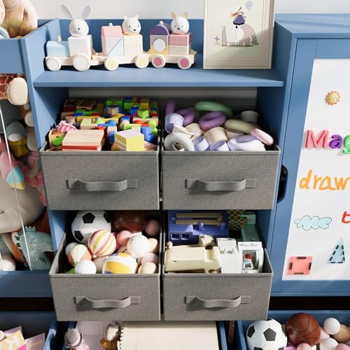 61" W Wooden Kids Toy Storage Organizer with Stuffed Animal Storage - Image 6