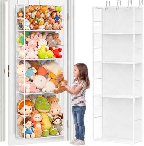 Ofiray-home Over the Door Stuffed Animal Storage with Clear Dust Cover by Ofiray-home