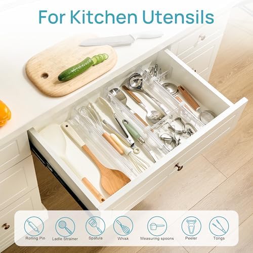 Vtopmart 2.36" Drawer Dividers with Expandable Inserts, 12.8"-22.3", 8 Pack - Image 4
