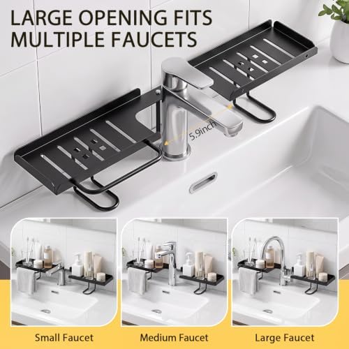 Rotatable Over Faucet Sink Shelf Organizer with Towel Bar - Image 6