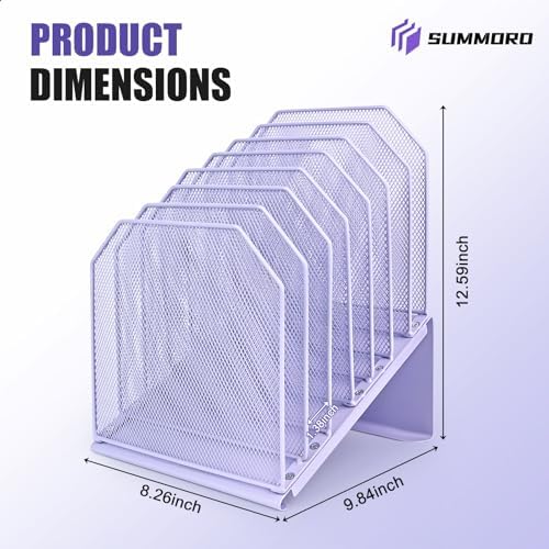 SUMMORO Inclined File Organizer for Desk, 7-Section Vertical File Holder - Image 3