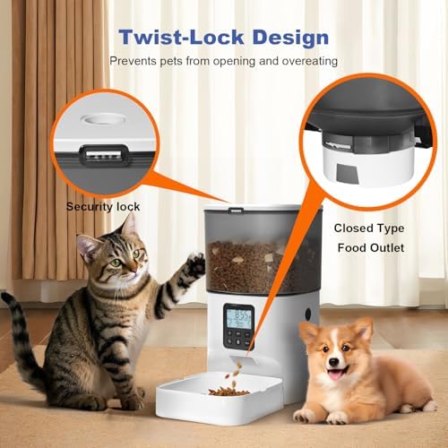 ANDOLL HOME Automatic Cat Feeder,4L Timed Cat＆Dog Dry Food Dispenser - Image 4