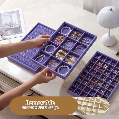 Large Velvet Jewelry Tray Display Drawer Inserts 2 Pack - Image 3