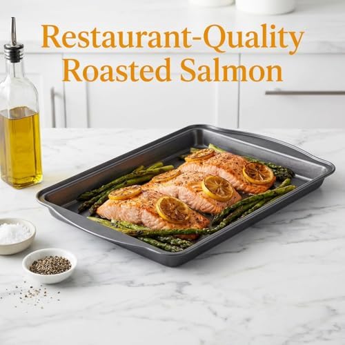 Baking Pan Set of 3 - Carbon Steel Baking Sheets Set, 13/15/17 Inch, Nonstick Cookie Sheets for Baking, Rust & Warp Resistant & Stackable, Nontoxic & Heavy Duty & Easy Clean - Image 5