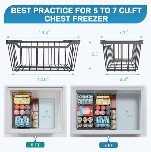 SUNALLY Freezer Organizer Bins, 4 Pack Stackable Pantry Storage Bins, Black - Image 2
