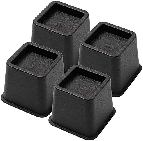 Bed Risers 3 Inch, Heavy Duty Square Furniture Frame Lift, Set of 4 by Ihomepark