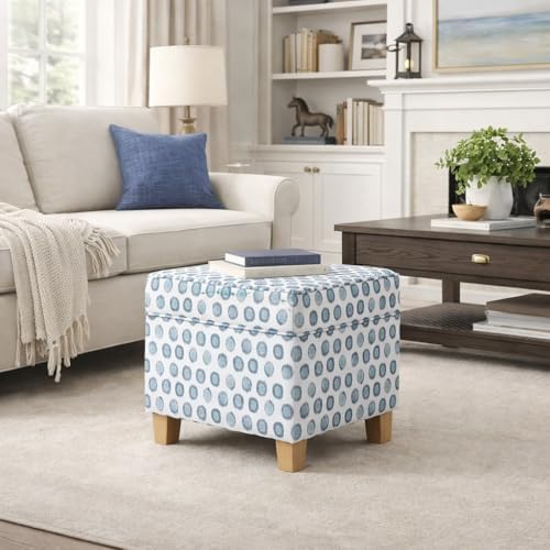 HomePop 18" Classic Square Storage Ottoman - Green Medallion Ikat Print - Image 3