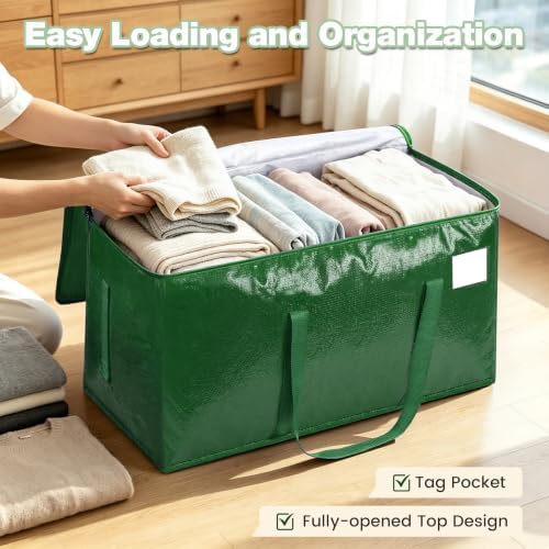 8 Pack Heavy Duty Waterproof Moving Bags, Foldable Totes - Image 3