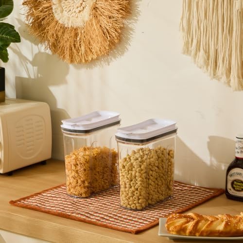 Cereal Containers Storage Set, Airtight Food Storage Container with Lid 4L/135.2oz, 2PCS BPA-FREE Plastic Pantry Organization Canisters for Rice Cereal Flour Sugar Dry Food in Kitchen - Image 2