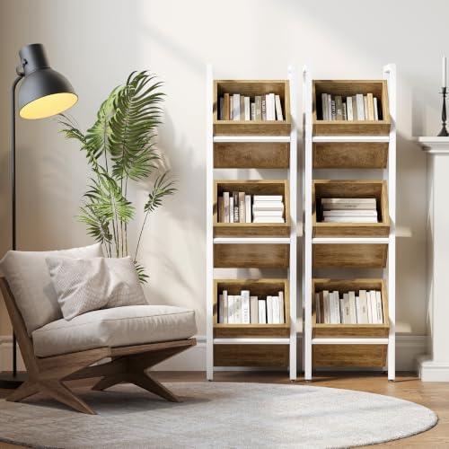 LITTLE TREE 3-Tier Basket Stand, Wooden Floor Stand Shelving Unit, Standing Organizer Storage Rack for Kitchen, Bathroom, Living Room (Light Brown, 2) - Image 4