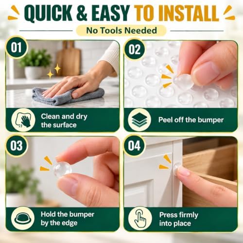 Cabinet Door Bumpers 300PCS Self Adhesive Bumpers Pads 0.4inch Round - Image 6