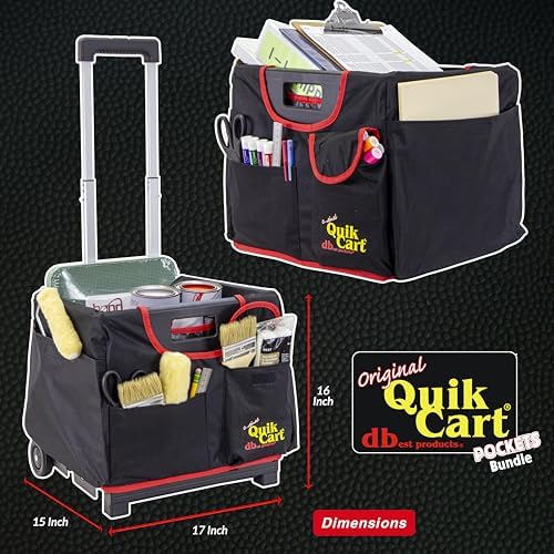 dbest Products Quik Cart Pockets Bundle Sport - 10 Pocket - Black & Red - Image 4
