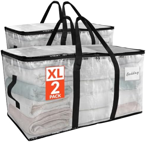 Reli. Moving Bags Heavy Duty (2 Pack) | Clear, Extra Large Totes by Reli