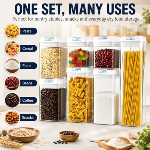 Clear Airtight Food Storage Containers, 7-Piece Set - Image 4