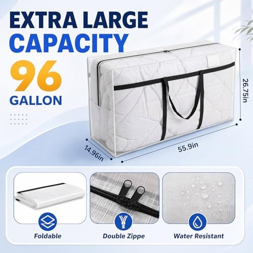Windyun 4 Pack 98 Gallon Extra Large Moving Bags XXL Heavy Duty Storage Bag - Image 3