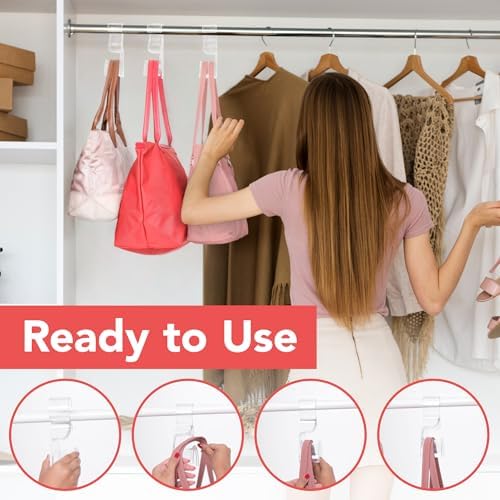 Clear Purse Hanger Closet 3 Pack, Acrylic Purse Hooks for Closet - Image 3