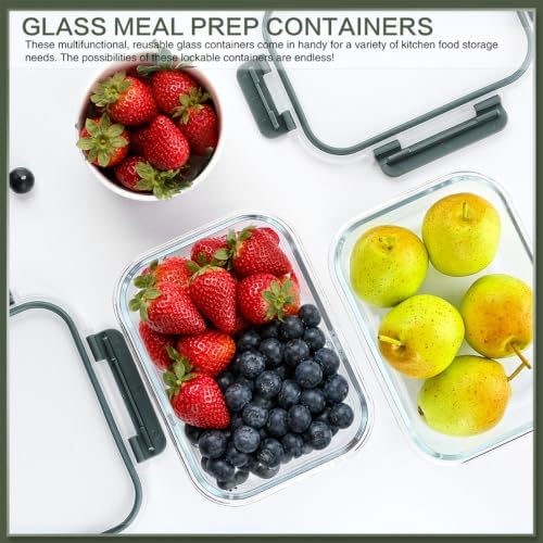 KOMUEE 10 Packs 30 oz Glass Meal Prep Containers with Lids - Image 6