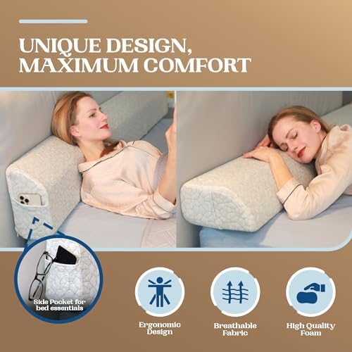 FeelAtHome King Bed Gap Filler, 0-8" Adjustable Headboard Wedge Pillow - Image 4