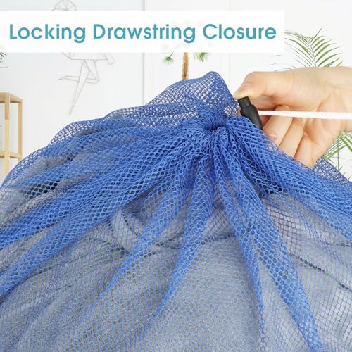 2 Pack Mesh Laundry Bags 23x34 Inch Drawstring Locking for Travel Home - Image 3