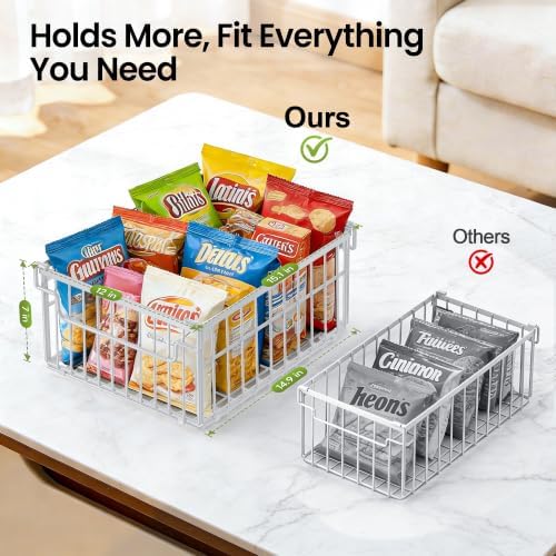 Freezer Organizer Bins, 6 Pack Enlarged Baskets for 5-9 Cu.FT Deep Freezer - Image 2