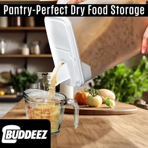 Buddeez Bulk Food Storage Container 8 Quart All Purpose Clear (White Lid) - Image 7
