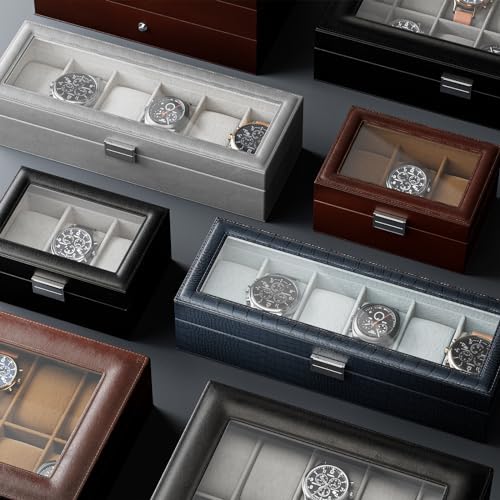 ProCase Watch Box, 6 Slot Mens Watch Display Case, MidnightGreen - Image 6