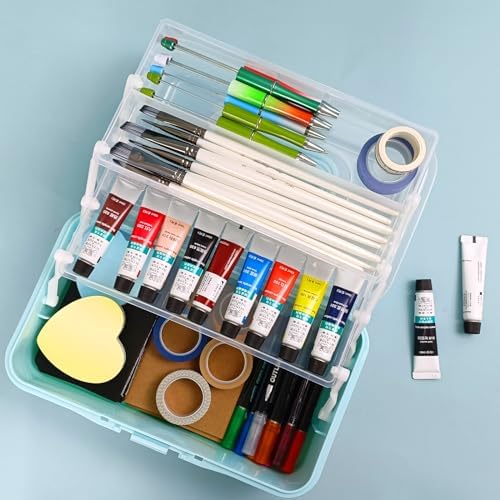 10Inch Tackle Box Organizer and Storage,Three-Layer Sewing Box With 2 Trays - Image 5