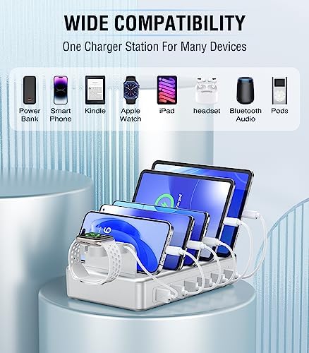 Charging Station for Multiple Devices,50W 6 Port & 6 Cables Charger Station - Image 3