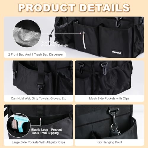 Large Cleaning Caddy For Cleaning Supplies,Cleaning Bag With Waist Belt & Shoulder Straps, Detachable Divider,Cleaning Supply Caddy For Housekeepers & Cleaners - Image 3