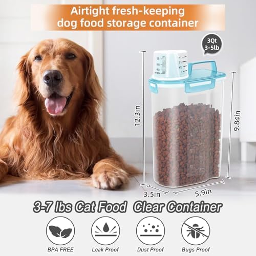 LEAWALK 3-5Lbs Airtight Small Dog Cat Pet Food Storage Container (3 Colors) - Image 4