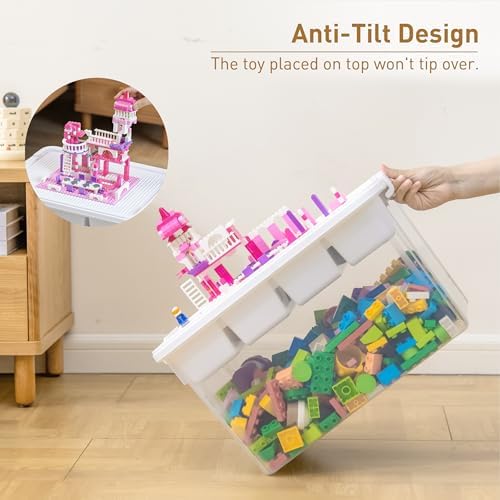 Citylife 32QT 2-Pack Clear Craft Storage Box Buildable Lid Removable Tray - Image 4