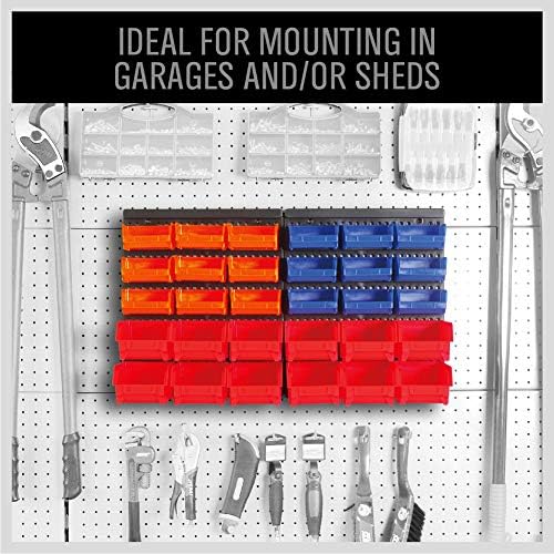 SEDY 30-Bin Wall-Mounted Storage Rack System - Heavy-Duty Garage Tool Organizer for Screws, Nuts, Bolts, Nails, Beads, and Small Hardware Parts - Easy Installation and Customizable - Image 4