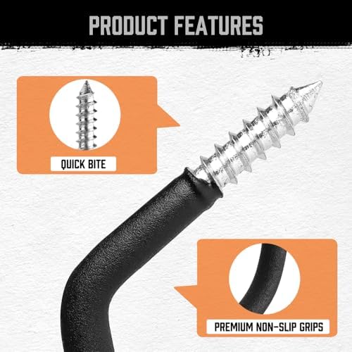 HORUSDY 6 Pack Heavy Duty Bike Hooks - 7.5 inches, 100LBS Capacity for Garage Wall and Ceiling - Image 4