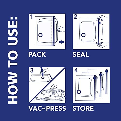 Hefty Shrink-Pak - 3 Extra Large Vacuum Storage Bags for Clothes, Pillows, Towels, or Blankets - Space Saver Vacuum Sealer Bags Ideal Under Bed Storage Solutions - Image 6