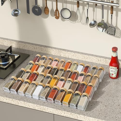 Spice Drawer Organizer 4 Tier, Acrylic Seasoning Organizer Rack, Small - Image 6