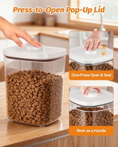 TBMAXS 12 Lbs Pet Dog Food Storage Containers with Pop-up Lid Measuring Cup - Image 4