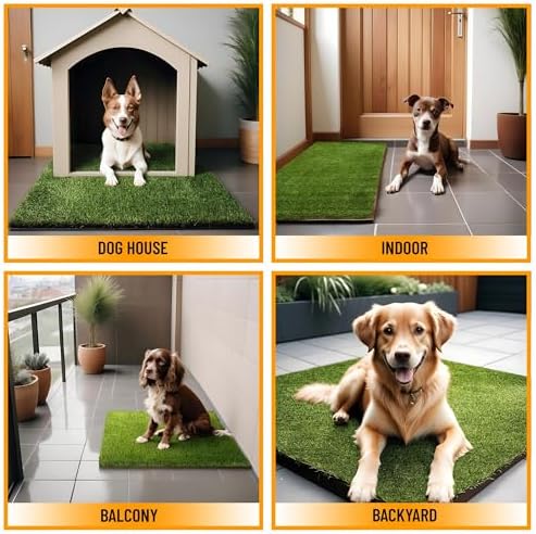 Ottomanson Artificial Grass Puppy Potty Training Pad, 15" x 30" Reusable Pee Pad for Small Pets and Dogs - Image 3