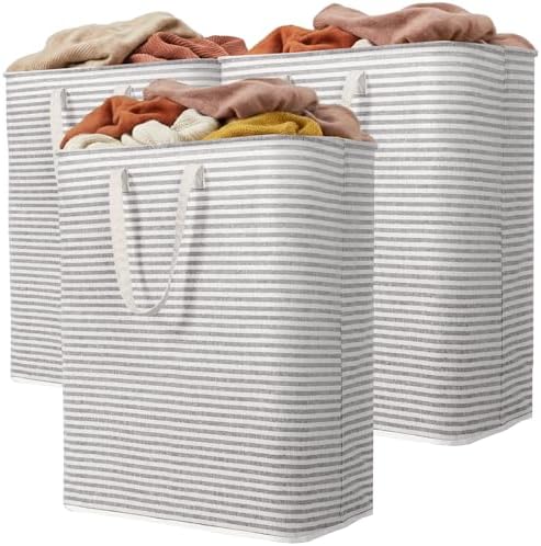 Lifewit 125L Large Laundry Baskets, Laundry Hampers Bags, 3 Pack, Grey by Lifewit